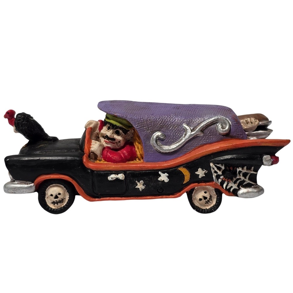 Vintage 1996 Midwest of Cannon Falls Halloween Hearse Ghoul Car Resin Figurine *
